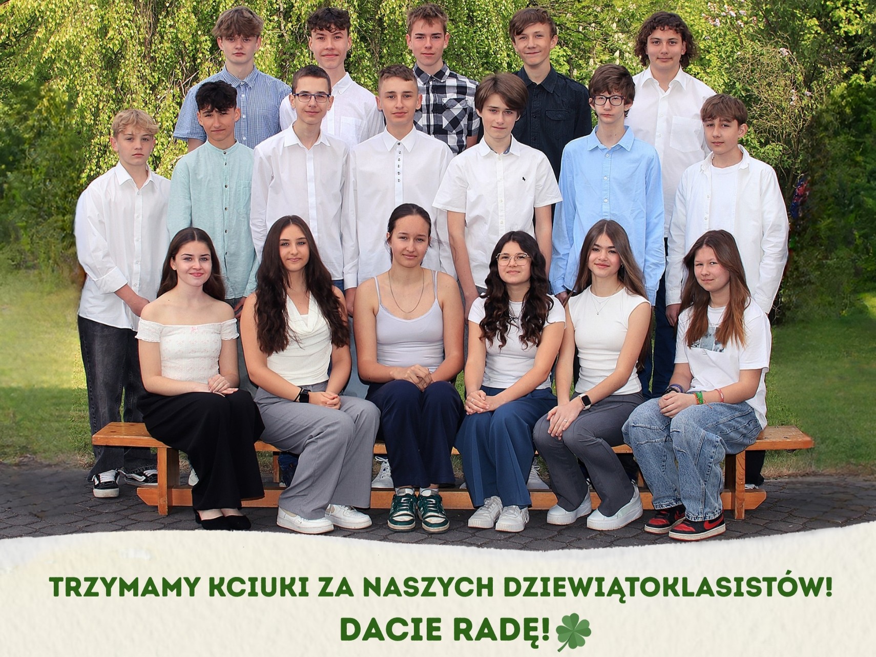 DZIEWIĄTOKLASIŚCI, TRZYMAMY KCIUKI!   